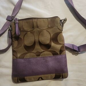 Stylish Coach Brown and Purple Women's Bag